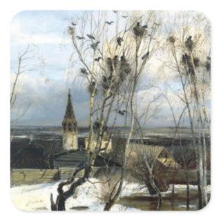 Alexei Savrasov Rooks Painting Square Sticker
