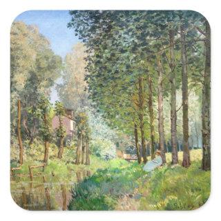 Alfred Sisley - Rest along the Stream Square Sticker