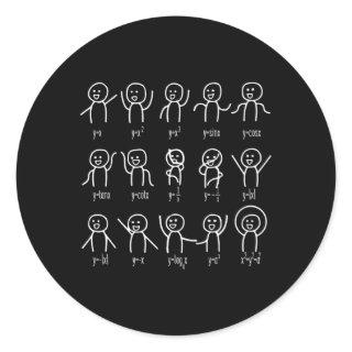 Algebra Dance Graph Figures Math Equation Classic Round Sticker