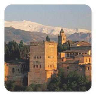 Alhambra; Granada; Andaslusia, Spain, Sierra Square Sticker