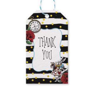 Alice and Wonderland Striped THANK YOU Gift Tags