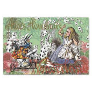 alice cards wonderland hatter rabbit  tissue paper