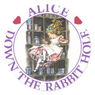 ALICE DOWN THE RABBIT HOLE CLASSIC ROUND STICKER