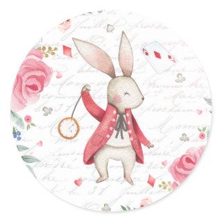 Alice in Onederland 1st Birthday Tea Party Favor Classic Round Sticker