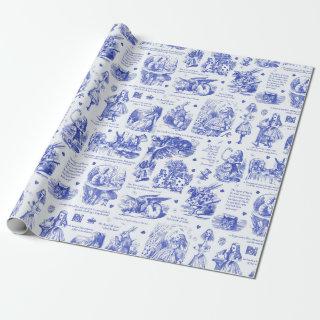 Alice in Wonderland Blue Toile Book Quotes
