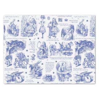 Alice in Wonderland Blue Toile Quotes Tissue Paper