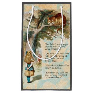 Alice in Wonderland Cheshire Cat Mad  Small Gift Bag