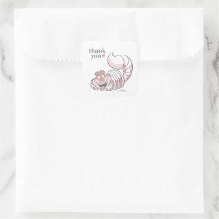 Alice in Wonderland Cheshire Cat Thank You Square Sticker