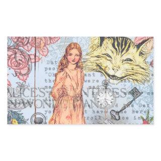 Alice in Wonderland Classic Cheshire Rabbit Alice Rectangular Sticker