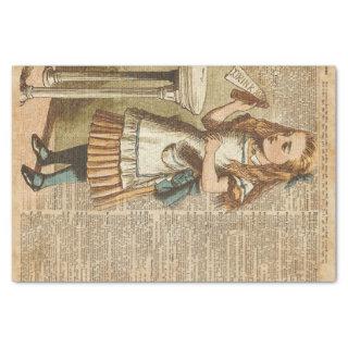Alice In Wonderland Drink Me Vintage Book Page Art Tissue Paper