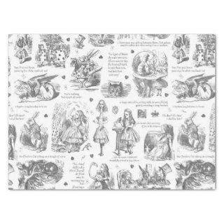 Alice in Wonderland Gray Toile Quotes Tissue Paper