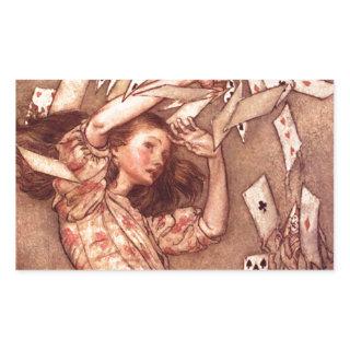 Alice in Wonderland Illustration Cards Rectangular Sticker