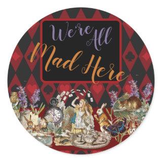 Alice in Wonderland Mad Cheshire Cat Classic Round Sticker