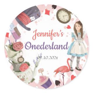 Alice in Wonderland Onederland  Classic Round Sticker