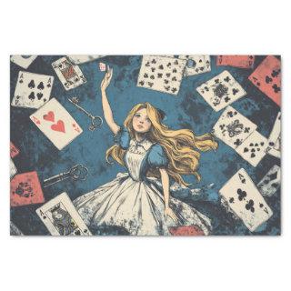 Alice in Wonderland Playing Cards Vintage Key Tissue Paper