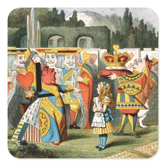 Alice in Wonderland Queen of Hearts Square Sticker