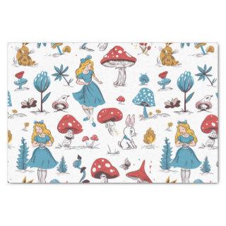 Alice in Wonderland Rabbit Red Mushroom Decoupage Tissue Paper