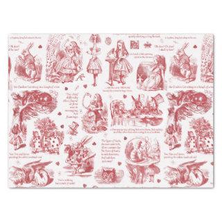 Alice in Wonderland Red Toile Quotes Tissue Paper