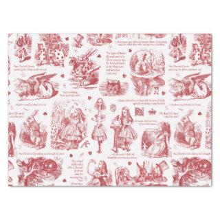 Alice in Wonderland Red Toile Quotes Tissue Paper
