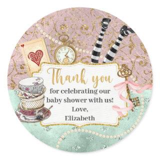 Alice in Wonderland Thank You Classic  Classic Round Sticker