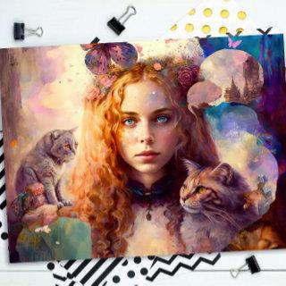 Alice in Wonderland | Whimsical Dreamy Cat Lover Tissue Paper