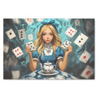 Alice in Wonderland with Playing Cards and Teapot Tissue Paper