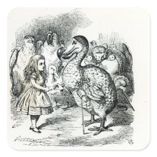 Alice meets the Dodo Square Sticker