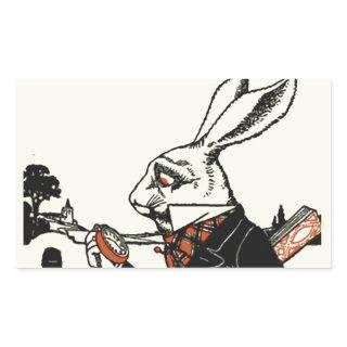 Alice White Rabbit Classic Wonderland  Rectangular Sticker