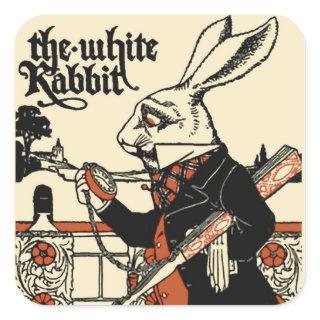 Alice White Rabbit Classic Wonderland  Square Sticker