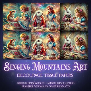 Alice's Wonderland Teatime Adventures Decoupage Tissue Paper