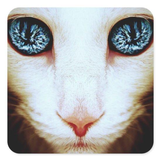 alien cat face - stickers
