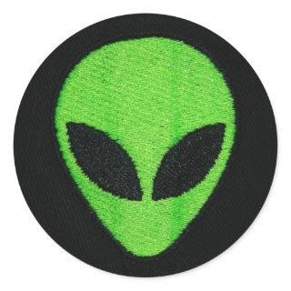 Alien face (stickers) classic round sticker