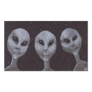 Alien Greys Rectangular Sticker