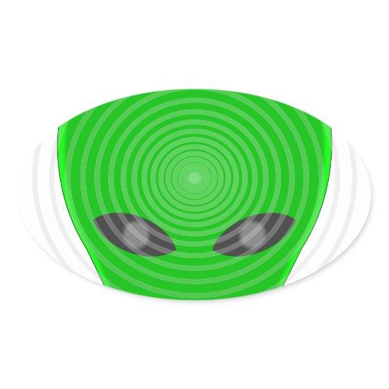 Alien Head Mind Control Oval Sticker