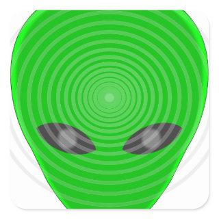 Alien Head Mind Control Square Sticker