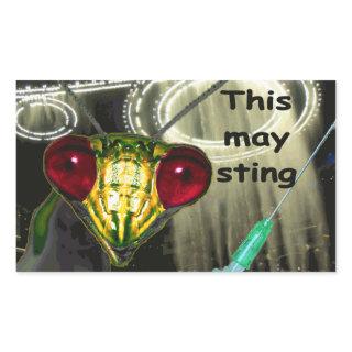 Alien Injection Sticker: "This may sting" Rectangular Sticker