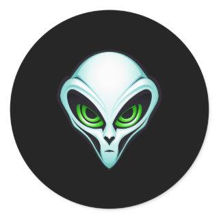 Alien UFO Abduction Space Birthday Party  Classic Round Sticker