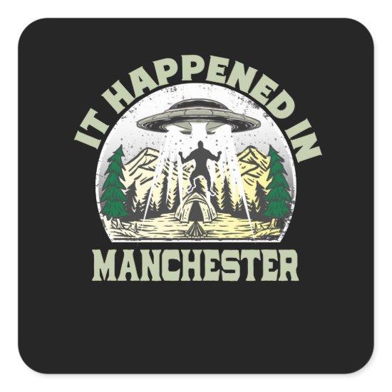 Alien UFO In Manchester City Square Sticker