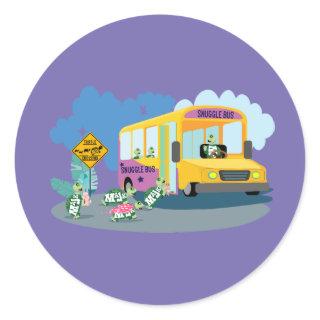 "All Aboard! The Snuggle Bus" Classic Round Sticker