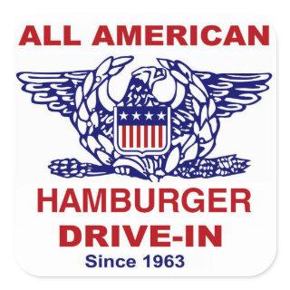 All American HAMBURGER Drive IN of Massapequa Square Sticker