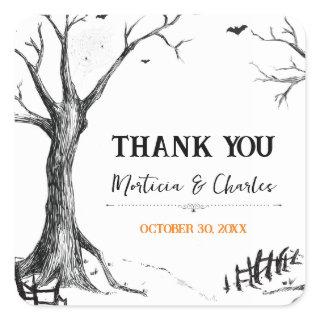 All Hallows Eve Halloween Tree Thank You Stickers