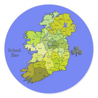 All Irish Map of Ireland Classic Round Sticker