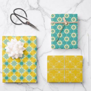 All Is Bright Yellow and Blue Festive Design   Sheets