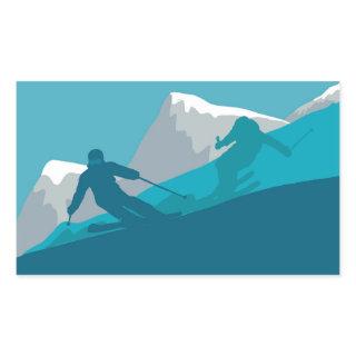 All Mountain Skiing    Rectangular Sticker
