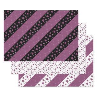 All Occasion Plum Star Print Gift Wrap