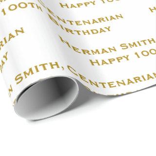 All-over Print Repeating Your Text - Gold/White