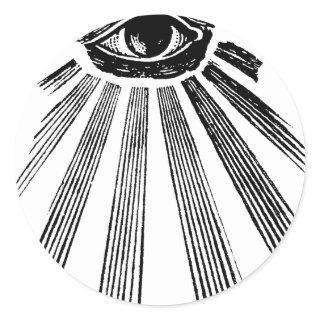 All Seeing Eye NWO Illuminati New World Order Classic Round Sticker