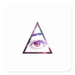 All Seeing Eye Square Sticker