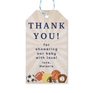 All Star Sports Baby Shower Thank You Gift Tags