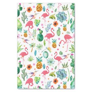 All Things Tropical & Pink Flamingos Pattern Tissue Paper